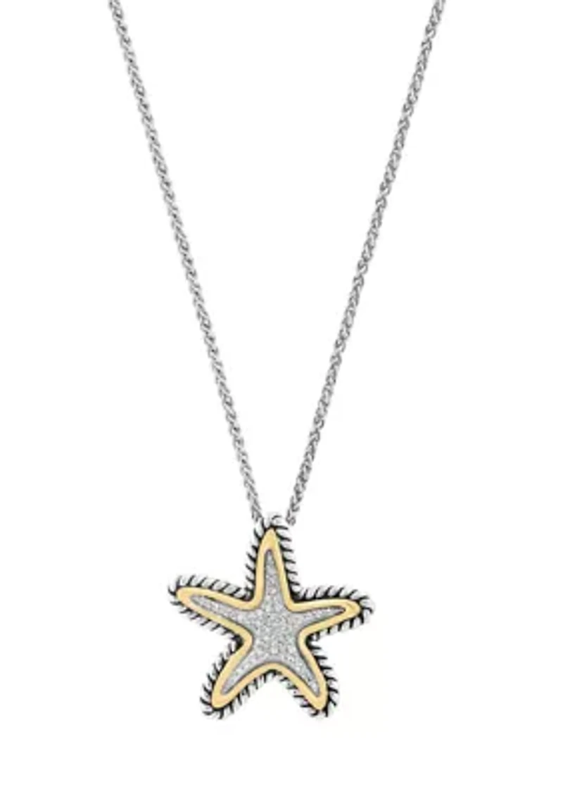 Diamond Pendant Necklace in Sterling Silver