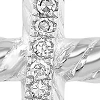 Diamond Cross Pendant Necklace in Sterling Silver