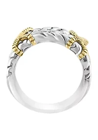 Sterling Silver/18K Yellow Gold Diamond Ring 