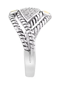 Sterling Silver and 18K Yellow Gold Diamond Ring