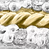 Diamond Ring in Sterling Silver and 18K Yellow Gold