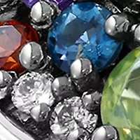 Diamond and Multi Gemstone Ring in Sterling Silver and 14K Yellow Gold