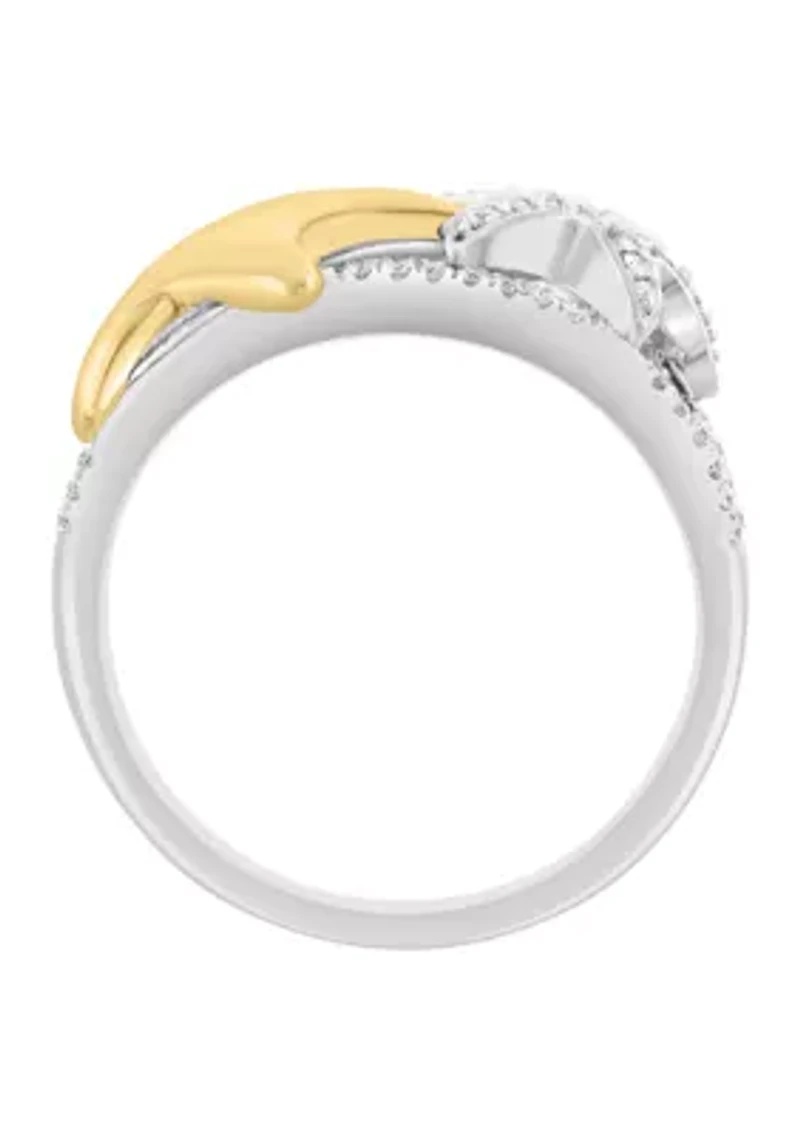 1/5 ct. t.w. Diamond Starfish Ring in Sterling Silver