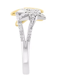 1/5 ct. t.w. Diamond Starfish Ring in Sterling Silver