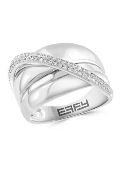 1/4 ct. t.w. Diamond Crossover Ring in Sterling Silver