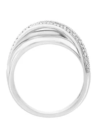 1/4 ct. t.w. Diamond Crossover Ring in Sterling Silver