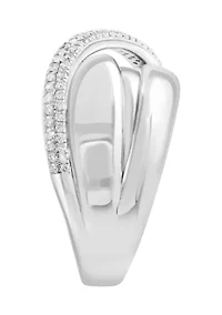 1/4 ct. t.w. Diamond Crossover Ring in Sterling Silver