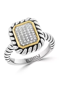 1/6 ct. t.w. Square Diamond Ring in Sterling Silver