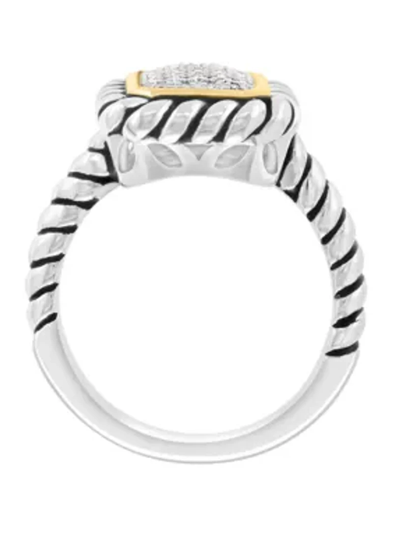 1/6 ct. t.w. Square Diamond Ring in Sterling Silver