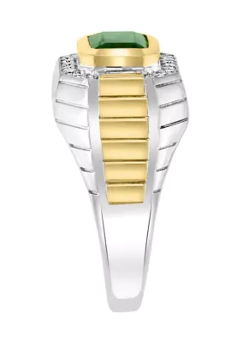 1/4 ct. t.w. Diamond and 1.6 ct. t.w. Chrome Diopside Ring in Sterling Silver