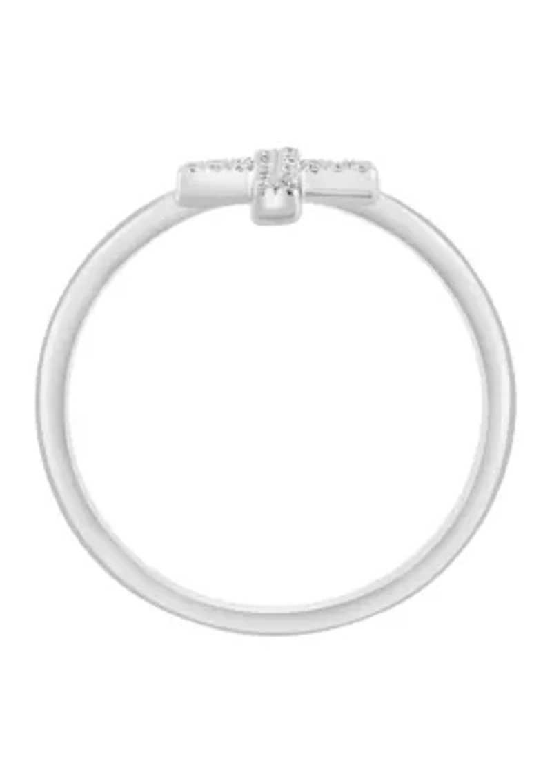 Diamond Cross Ring in Sterling Silver 