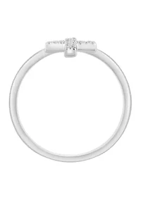 Diamond Cross Ring in Sterling Silver 