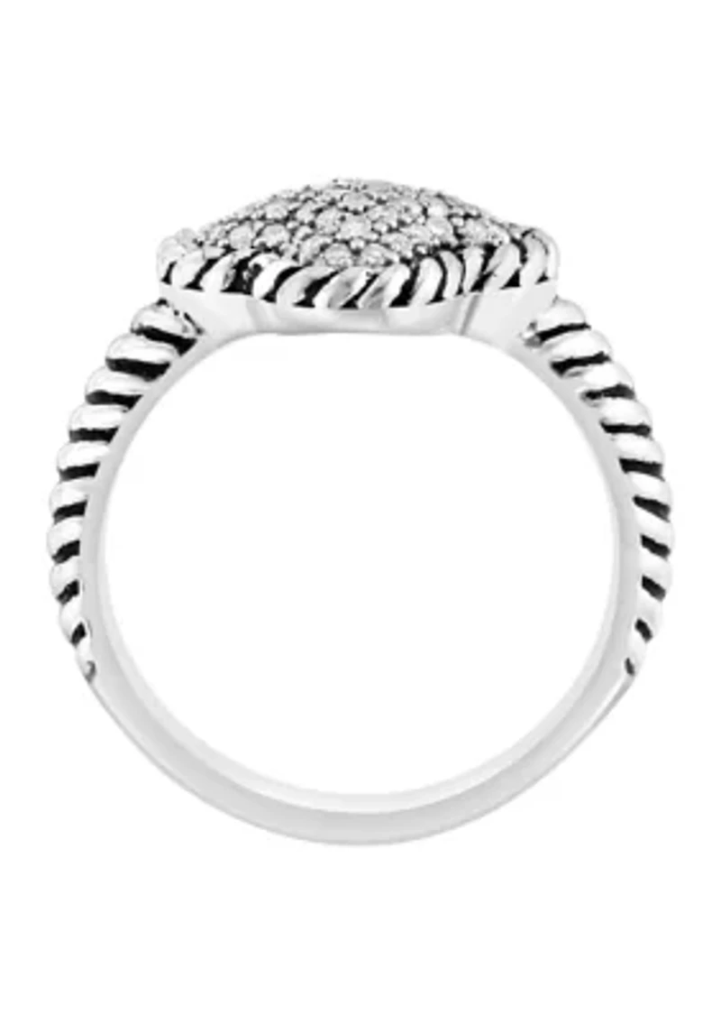 Sterling Silver Diamond Ring