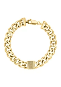 Men's Gold-Plated Sterling Silver Diamond Bracelet 
