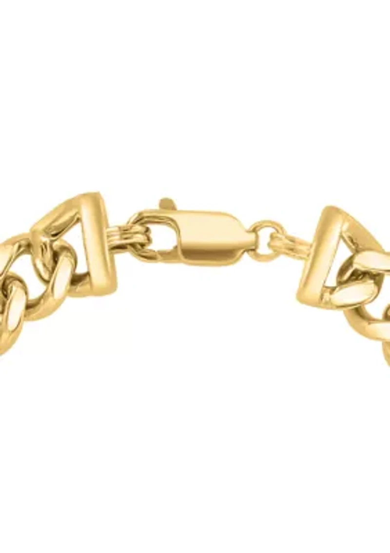 Men's Gold-Plated Sterling Silver Diamond Bracelet 