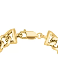 Men's Gold-Plated Sterling Silver Diamond Bracelet 