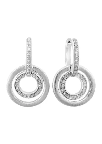 Sterling Silver Diamond Earrings