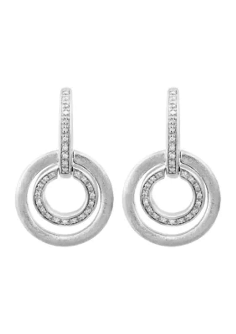 Sterling Silver Diamond Earrings