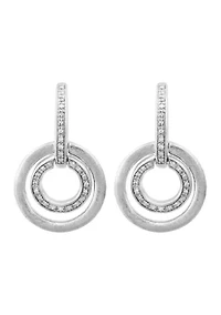 Sterling Silver Diamond Earrings