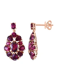 1/10 ct. t.w. Diamond, 6.6 ct. t.w. Rhodolite Earrings in 14K Rose Gold