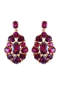 1/10 ct. t.w. Diamond, 6.6 ct. t.w. Rhodolite Earrings in 14K Rose Gold