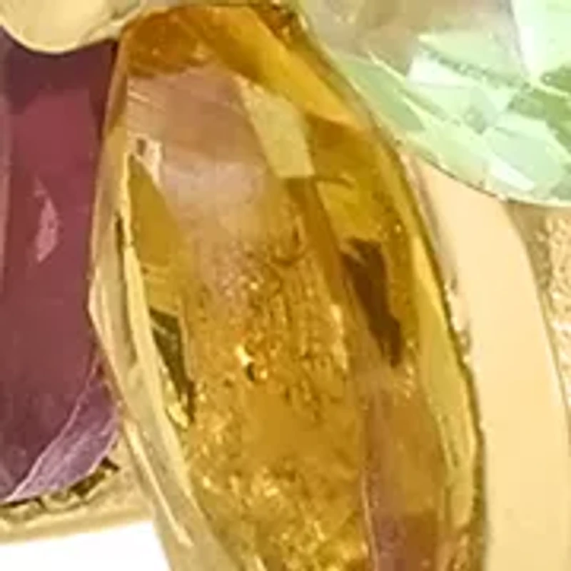 Diamond Amethyst Blue Topaz London Blue Topaz Citrine Rhodolite Peridot Earrings in 14K Yellow Gold