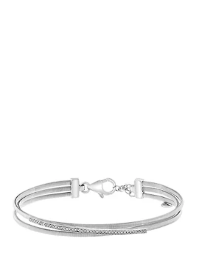 1/8 ct. t.w. Diamond Bangle in Sterling Silver