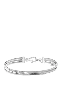 1/8 ct. t.w. Diamond Bangle in Sterling Silver