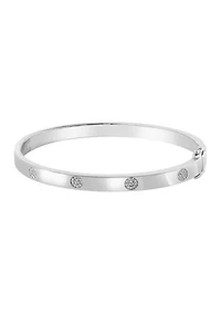 Sterling Silver Diamond Bangle 