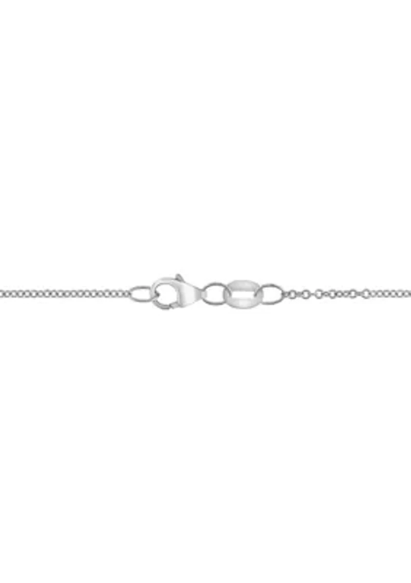 1/10 ct. t.w. Diamond, 3/8 ct. t.w. Turquoise Pendant Necklace in 14K White Gold