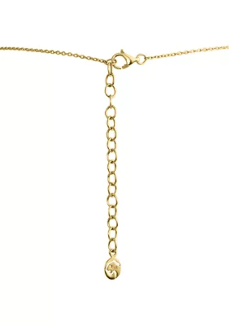 1/8 ct. t.w. Diamond and 1.22 ct. t.w. Turquoise Necklace in 14K Yellow Gold