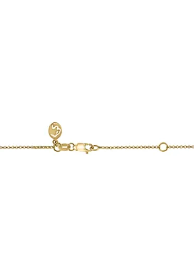 Diamond, Blue Topaz and London Blue Topaz Dragonfly Necklace in 14K Yellow Gold