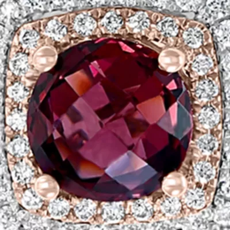 1 ct. t.w. Rhodolite and 1/5 ct. t.w. Diamond Pendant Necklace in 14K Two-Tone Gold