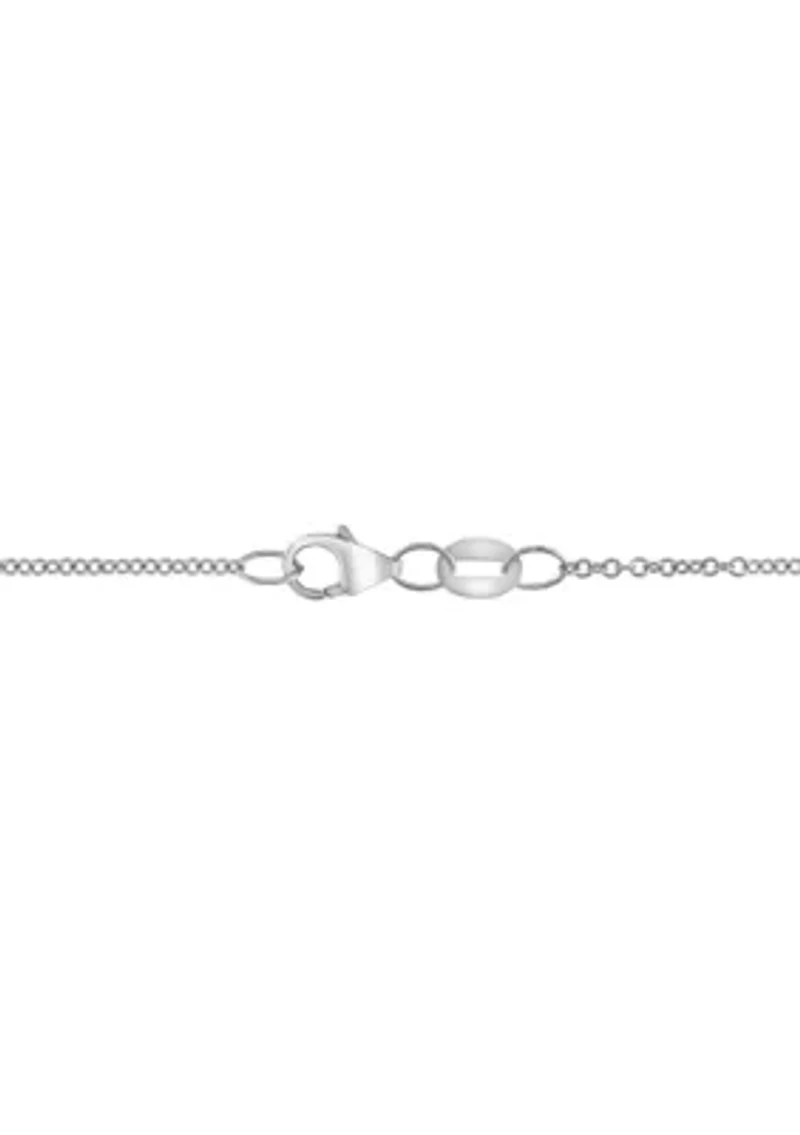 London Blue Diamond Necklace in 14K White Gold