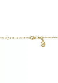 Diamond Blue Topaz Pendant Necklace in 14K Yellow Gold