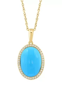 1/6 ct. t.w. Diamond Turquoise Necklace 