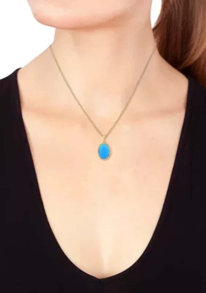 1/6 ct. t.w. Diamond Turquoise Necklace