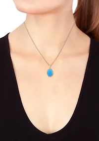 1/6 ct. t.w. Diamond Turquoise Necklace 