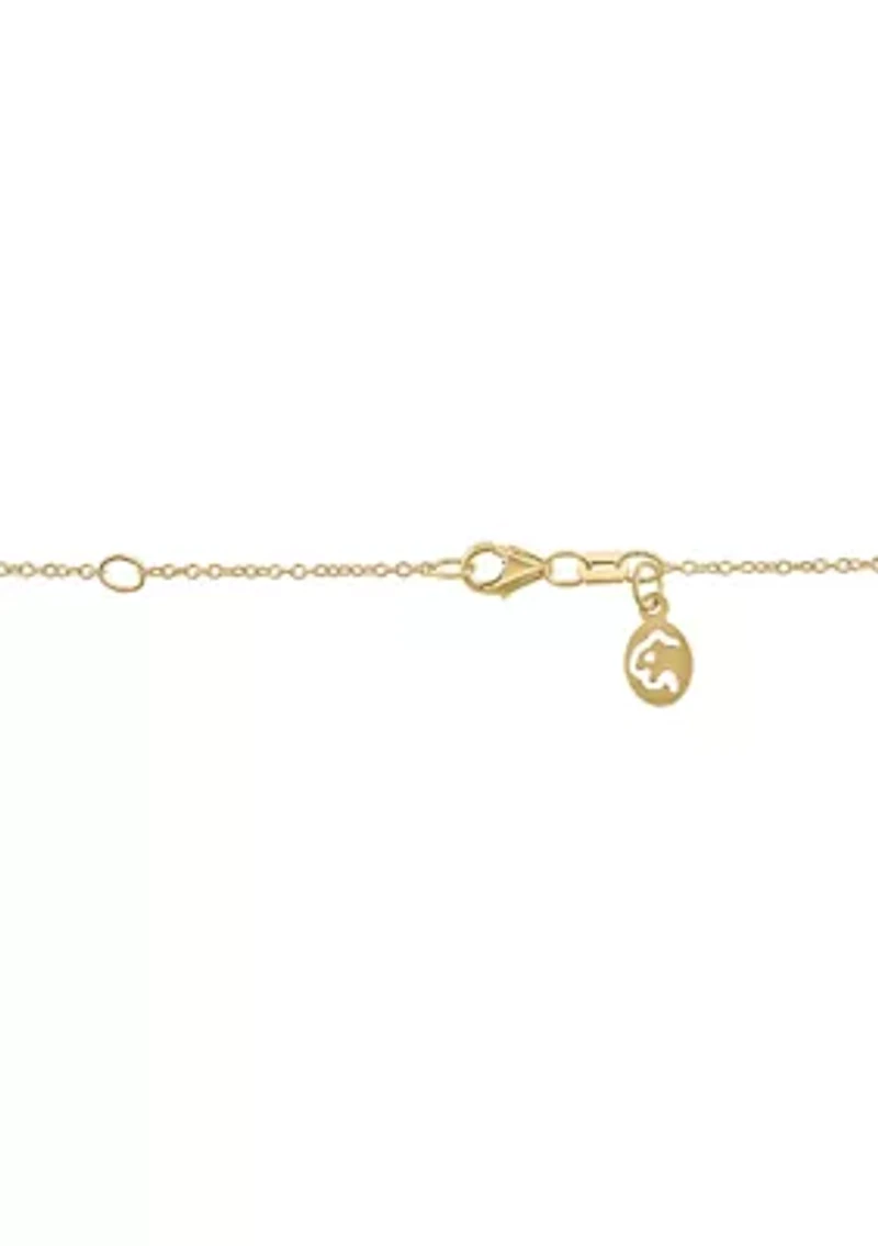 14K Yellow Gold Diamond Dyed Jade Pendant Necklace