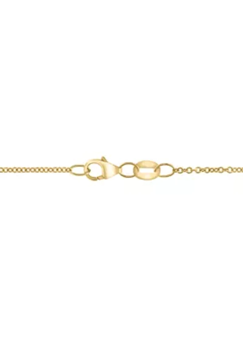 1/10 ct. t.w. Diamond, 3/8 ct. t.w. Turquoise Pendant Necklace in 14K Yellow Gold