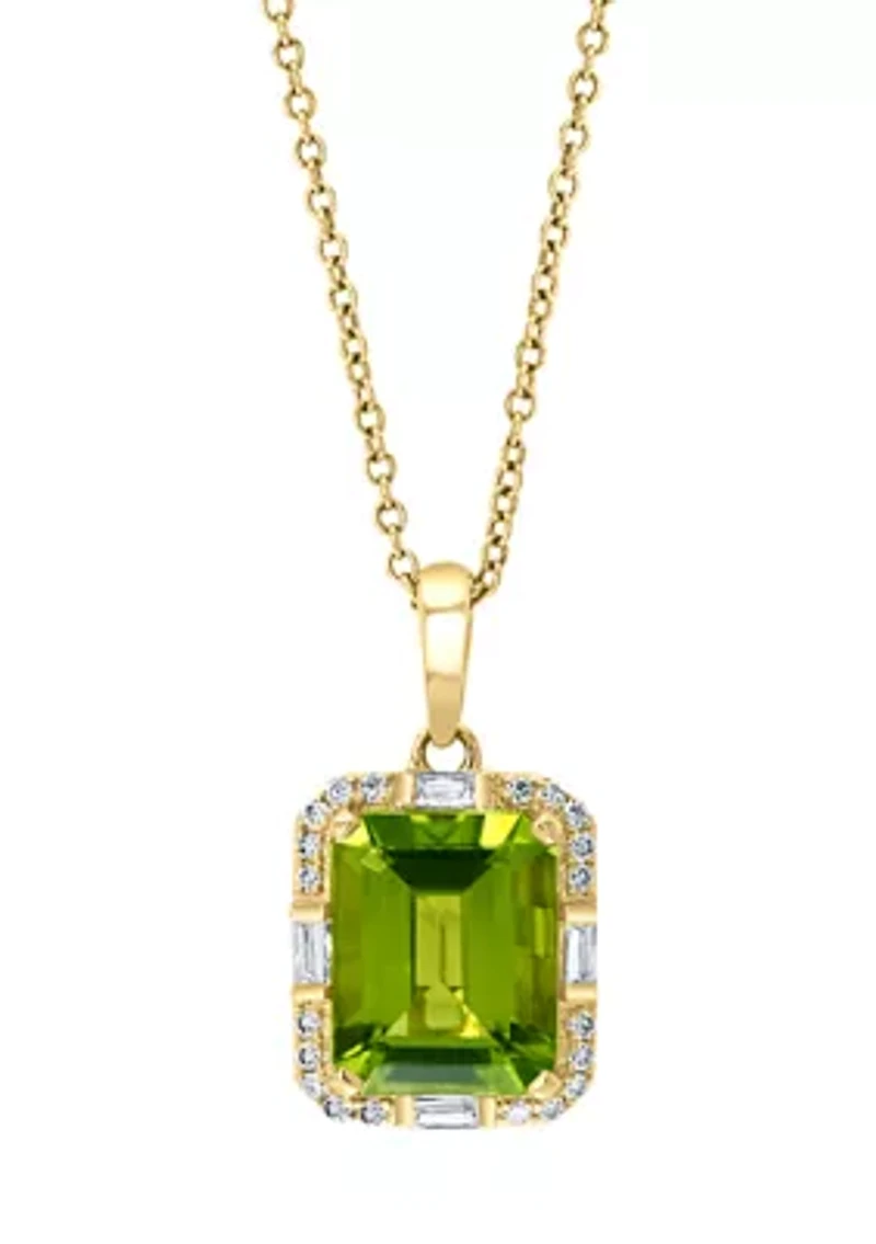 14K Yellow Gold Diamond Periodt Pendant