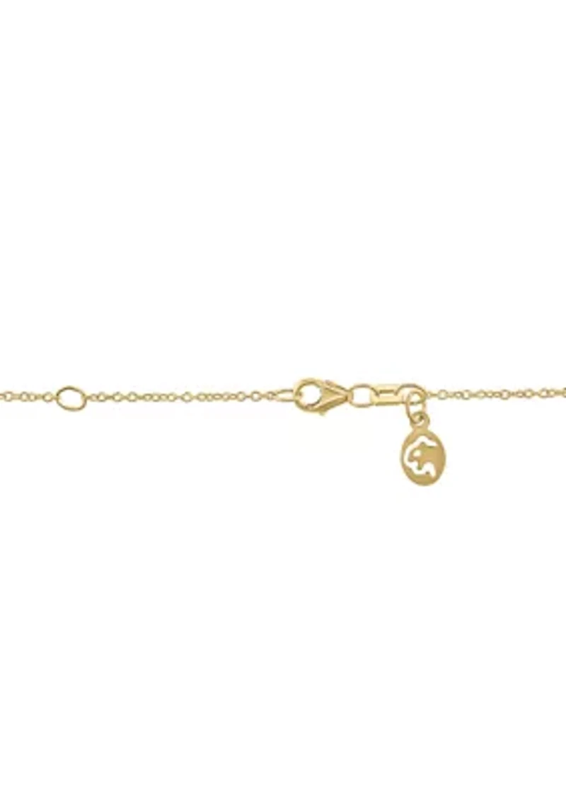 14K Yellow Gold Diamond Fresh Water Pearl Pendant