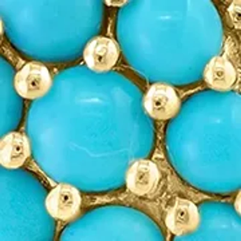 Diamond, Turquoise Turtle Pendant Necklace in 14k Yellow Gold