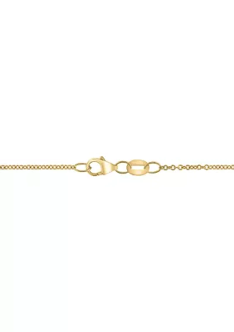Diamond and Citrine Pendant Necklace in 14K Yellow Gold