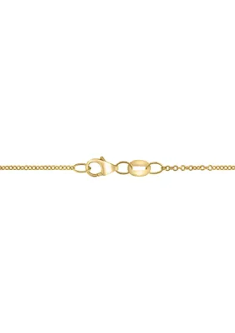 1/10 ct. t.w. Diamond, 4 ct. t.w. Tsavorite, Mother of Pearl Pendant Necklace in 14K Yellow Gold