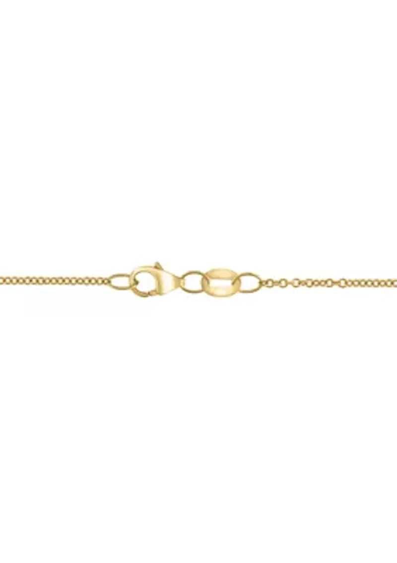 1/5 ct. t.w. Diamond, Mother of Pearl Pendant Necklace in 14K Yellow Gold