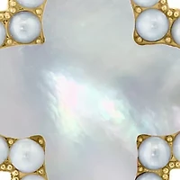 Diamond, Freshwater Pearl, Mother of Pearl Pendant Necklace in 14K Yellow Gold