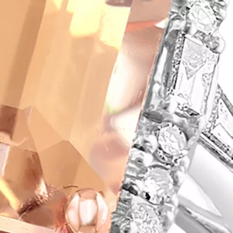 Diamond and Morganite Ring in 14K Rose and White Gold 