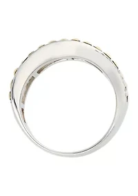 18k Yellow Gold and Sterling Silver Ring