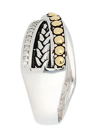 18k Yellow Gold and Sterling Silver Ring